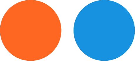 Oranje en blauw rondje