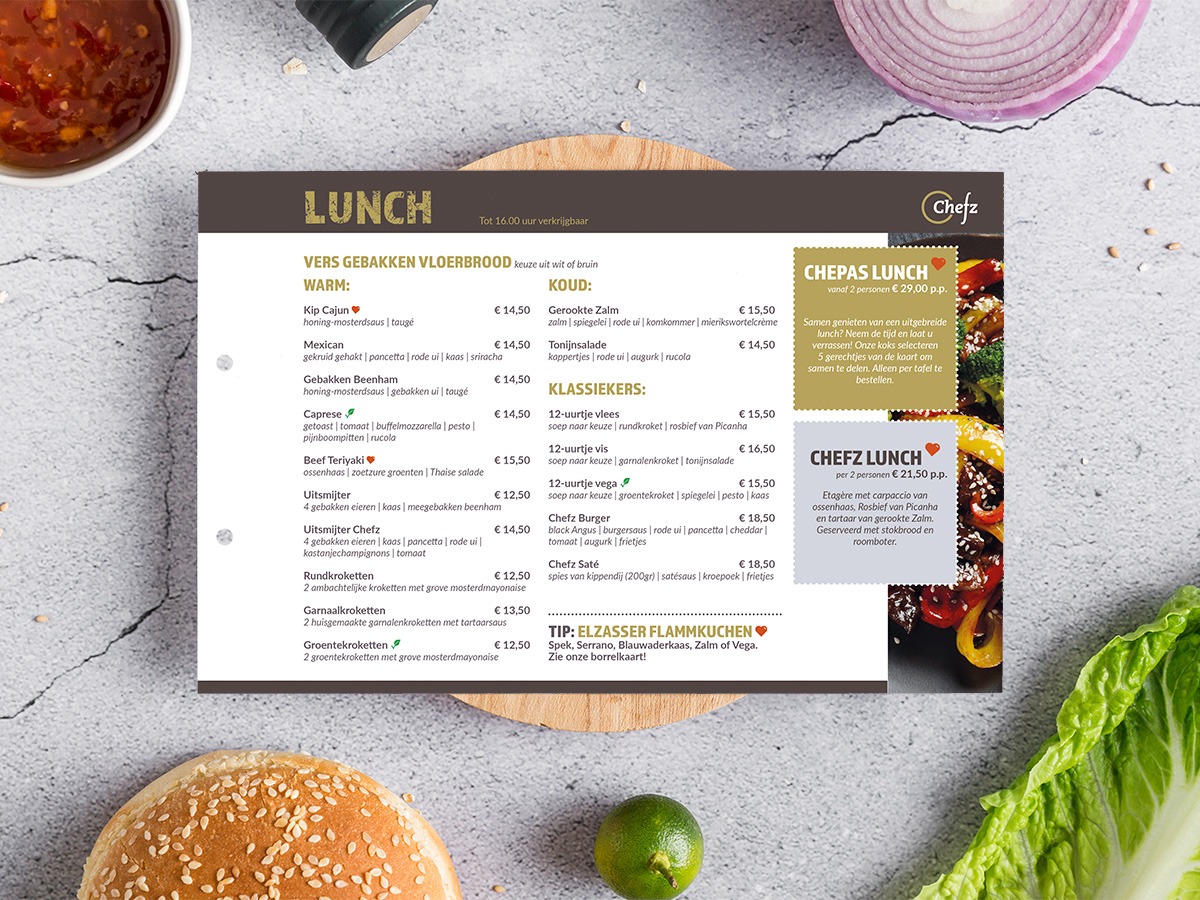 Lunchkaart van restaurant Chefz