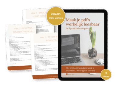 iPad met de mini cursus Maak je pdf's werekelijk leesbaar in 3 stappen