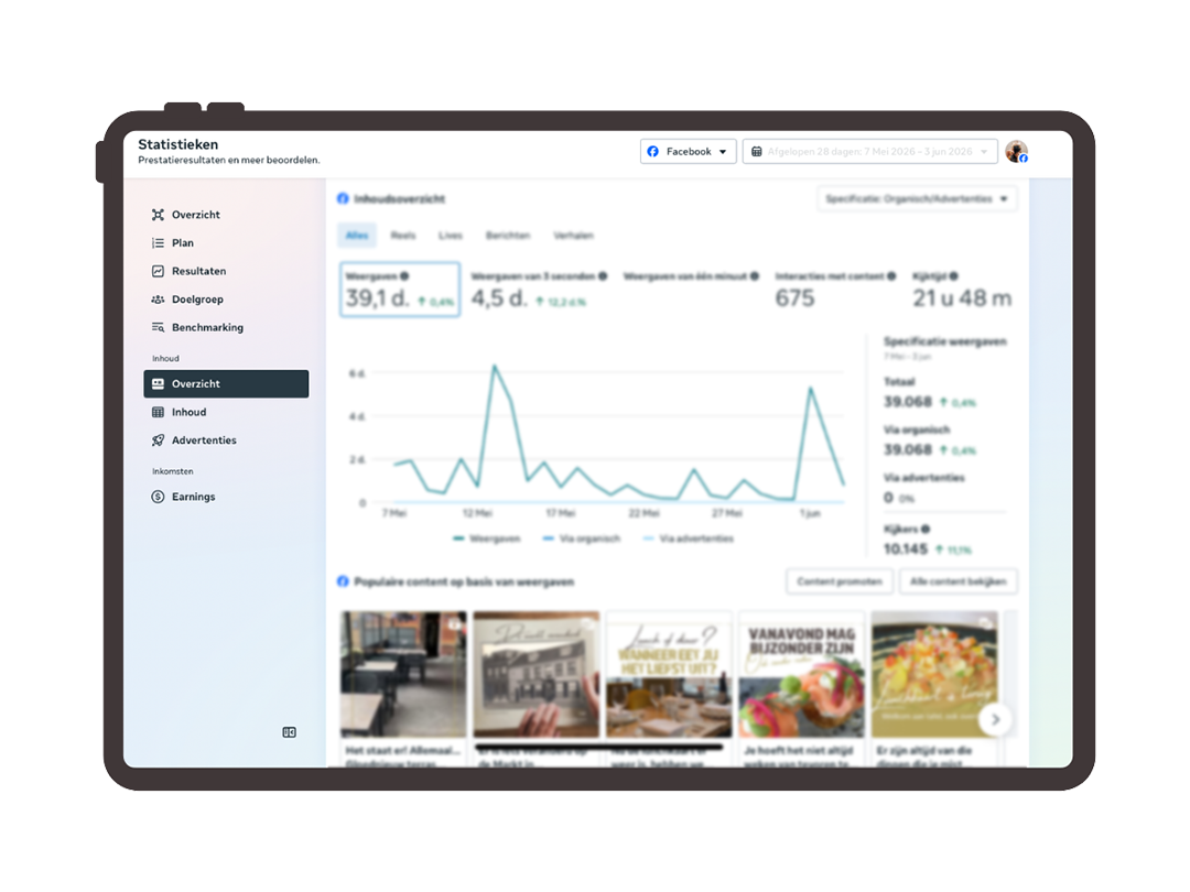 Social media plan Premium_Voorbeeld op tablet_w Ardiëlla van Rooij & Burg