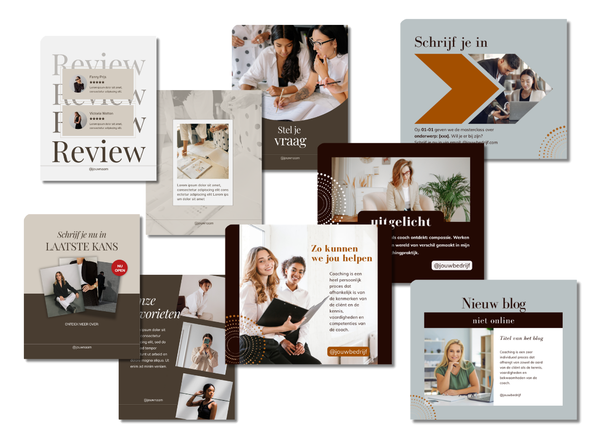 Voorbeelden templates Contentblauwdruk social media
