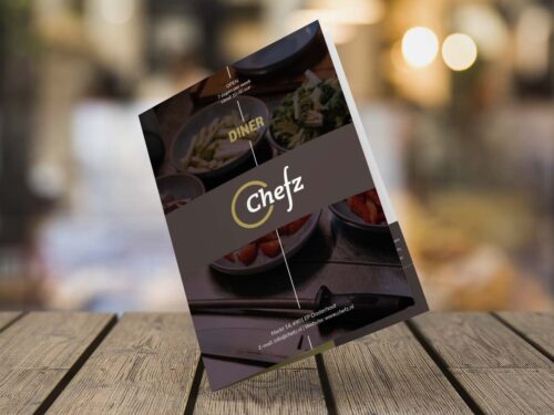 Voorkant van de dinerkaart van Chefz, een restaurant in het Brabantse Oosterhout