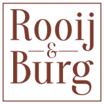Rooij & Burg logo Dongen. De tekst Rooij & Burg staat gecentreerd in een vierkant.